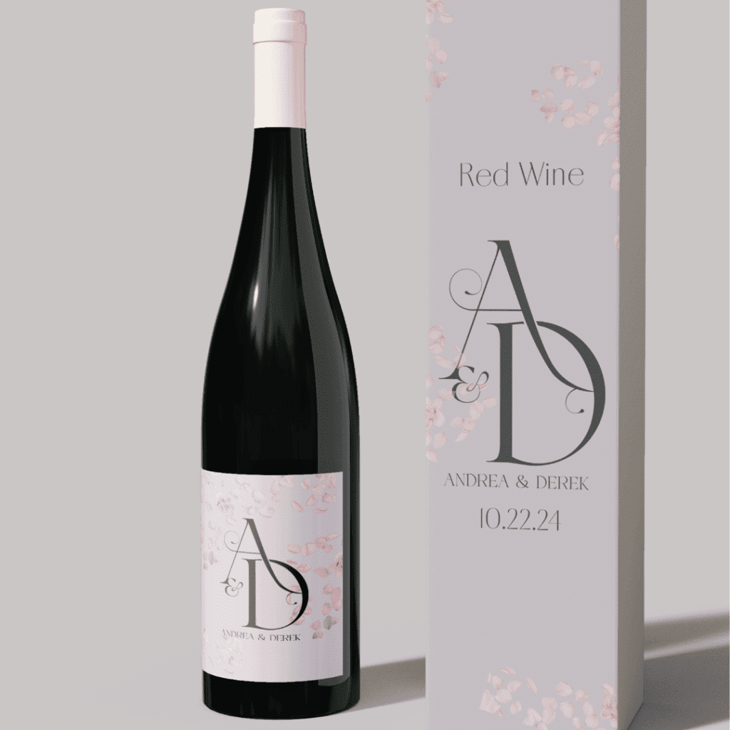 wedding wine label monogram logo style