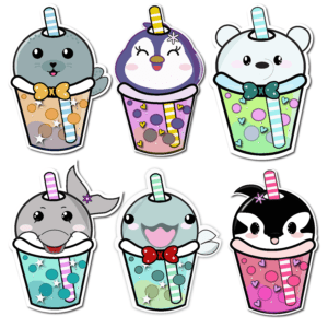 Kawaii Arctic Boba Stickers