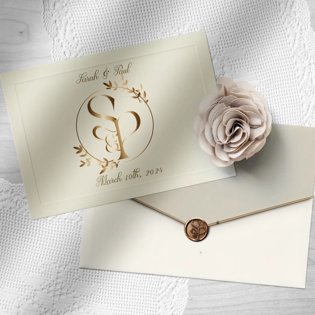 wedding monogram invitation